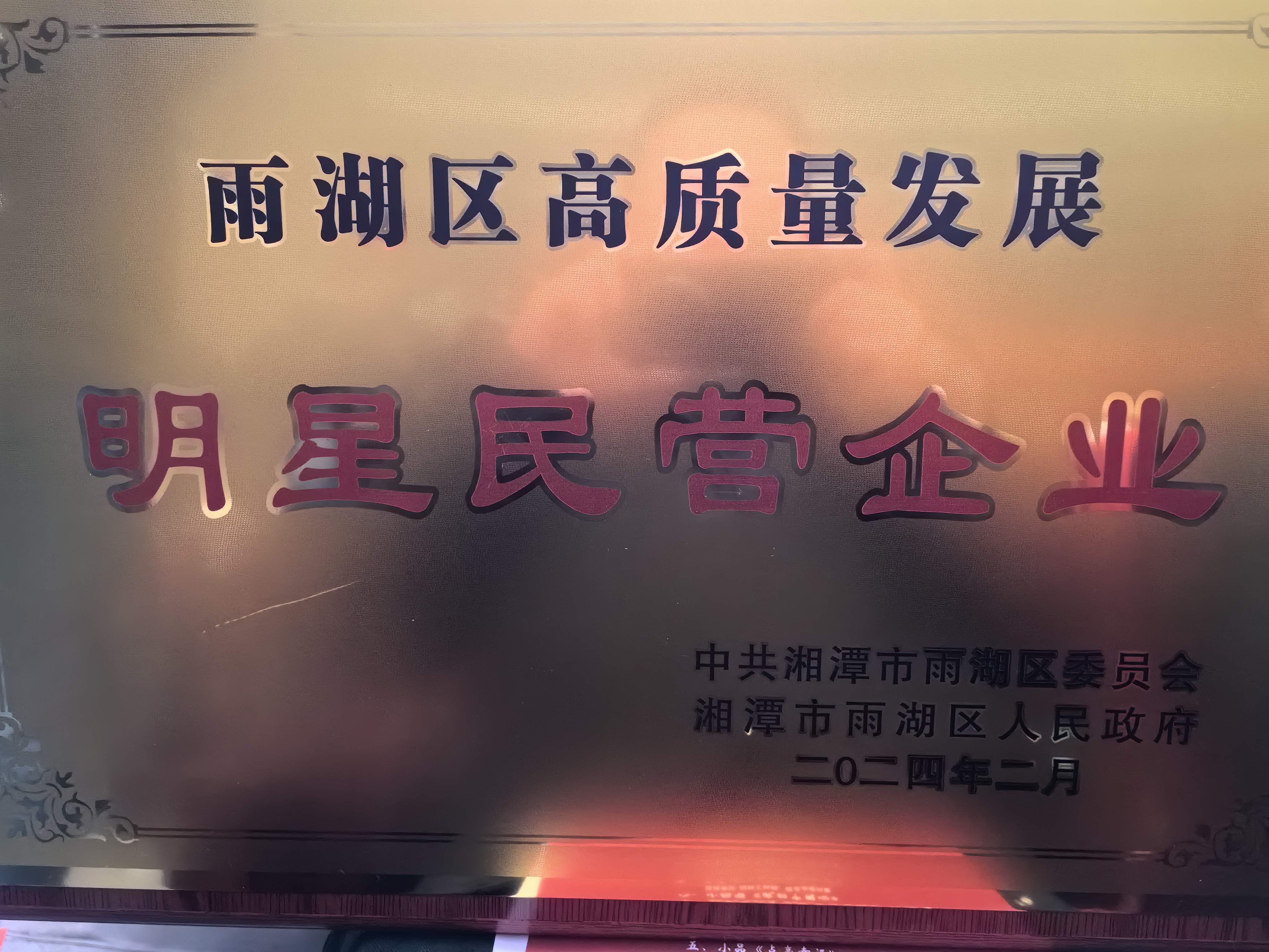 乐竞官网-乐竞（中国）一站式体育服务
荣获“雨湖区高质量发展明星民营企业”称号